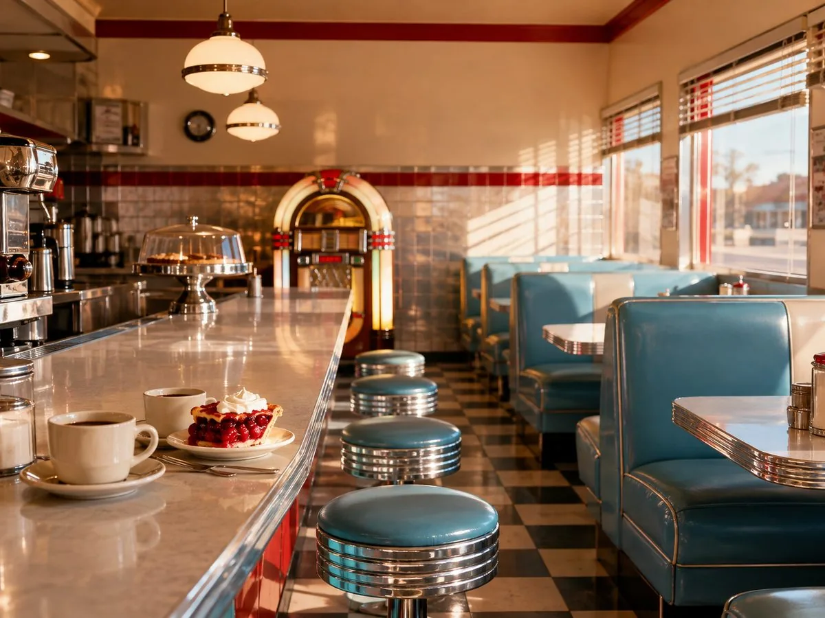 Retro diner aesthetic from the tour’s visual identity